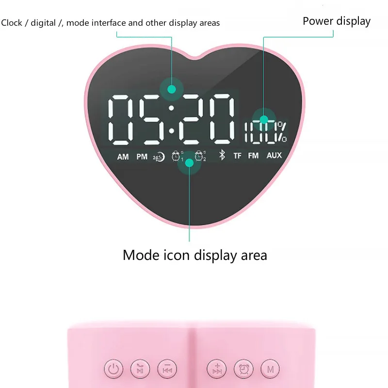 Динамик двойной будильник с цифровым дисплеем FM радио часы многофункциональный