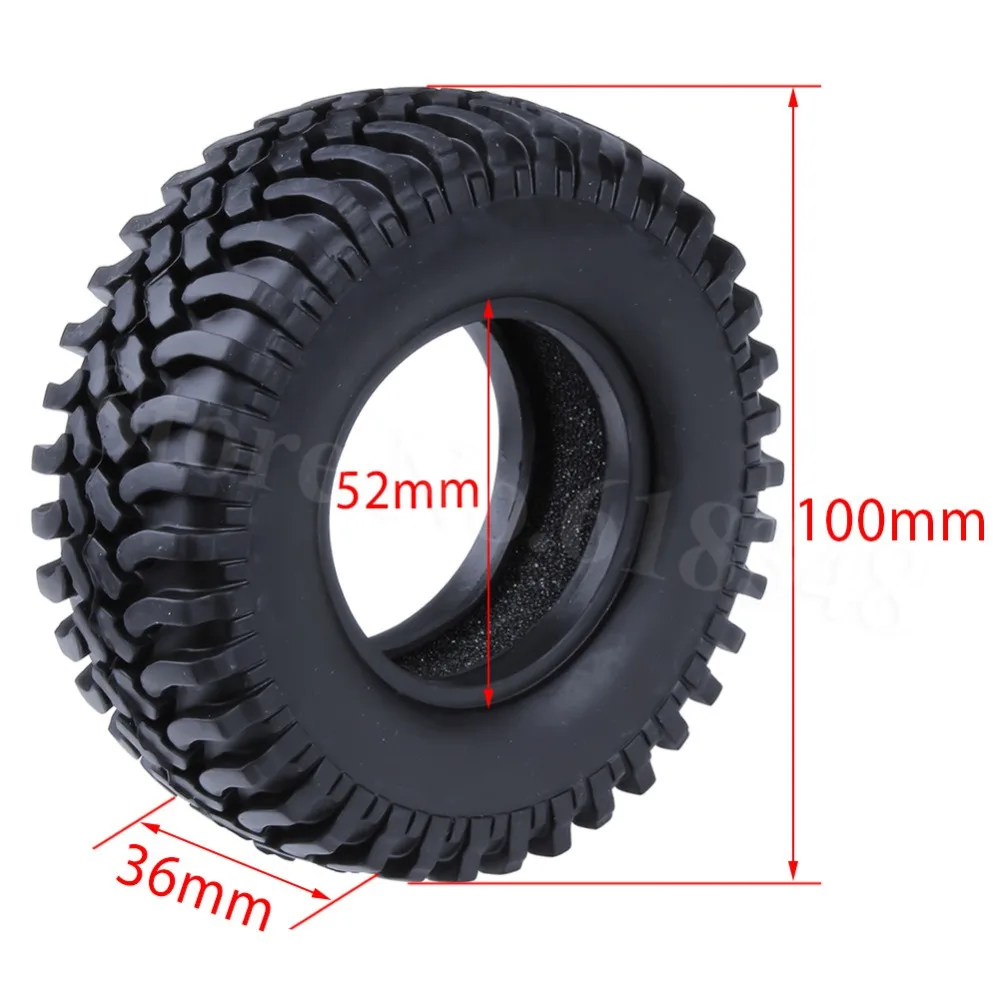 4 шт./лот диаметр резиновых шин: 100 мм ширина: 36 для RC 1/10 Rock Crawler Upgrade parts | Игрушки и