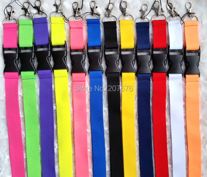 Free  shipping  50pcs mix colour  Solid  Blank neck lanyard phone for collection ID holders ch-23