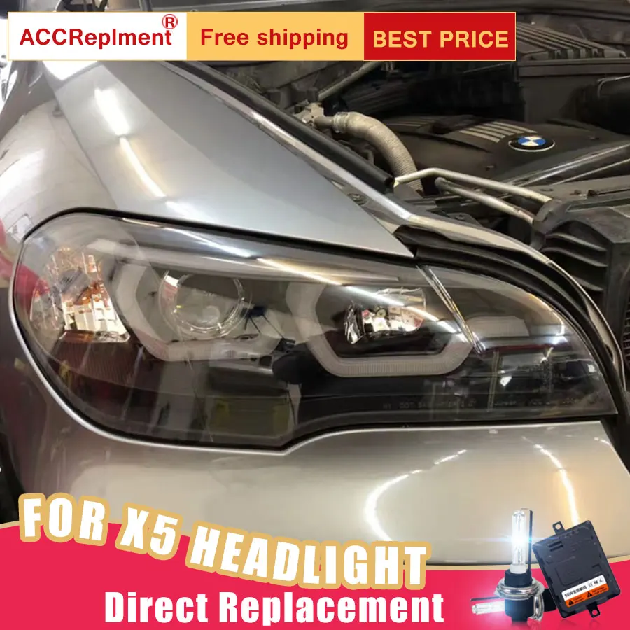 2 шт. светодиодный фары для BMW X5 E70 2007 2013 Автомобильные ангельские глазки комплект