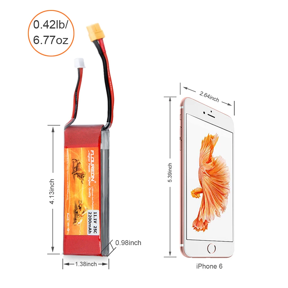 FLOUREON 3S Lipo аккумулятор 11,1 V 2200mAh 25C XT60 разъем для DJI Phantom 1 Квадрокоптер DJI Phantom FC40 запасной Walkera E22RC F450