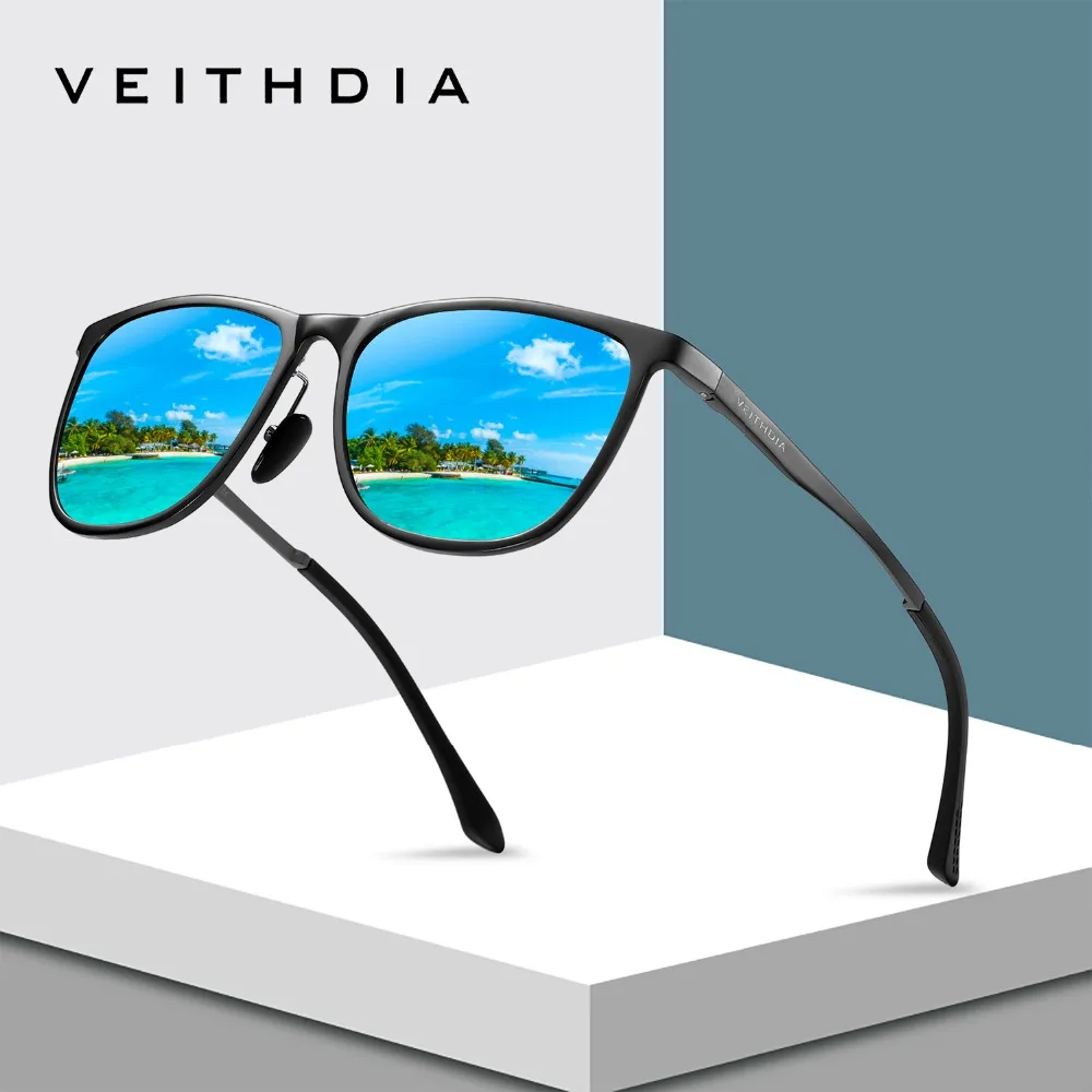 VEITHDIA, Ретро стиль, алюминий, магний, Брендовые мужские солнцезащитные очки, поляризационные линзы, винтажные очки для вождения, солнцезащитные очки для мужчин, 6623