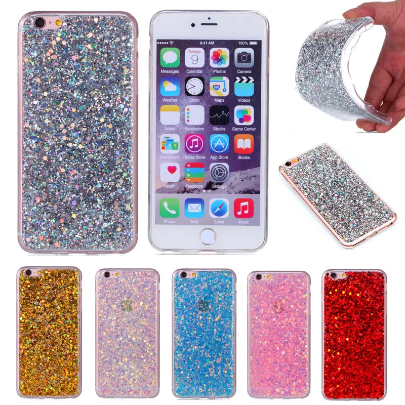 Для iPhone6 iPhone 5 5S 6S блестящий чехол цветной блистательный глянцевый силиконовый мягкий задний чехол для Apple 6 6Plus on.