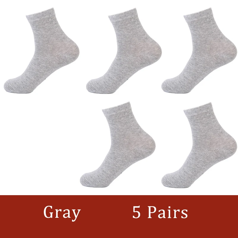 5 pairs Casual Men's Business Socks For Men Cotton Brand Crew Black White Gray Long Male Socks New Warm Autumn Winter 1 5 10 pairs - Цвет: 5 pairs