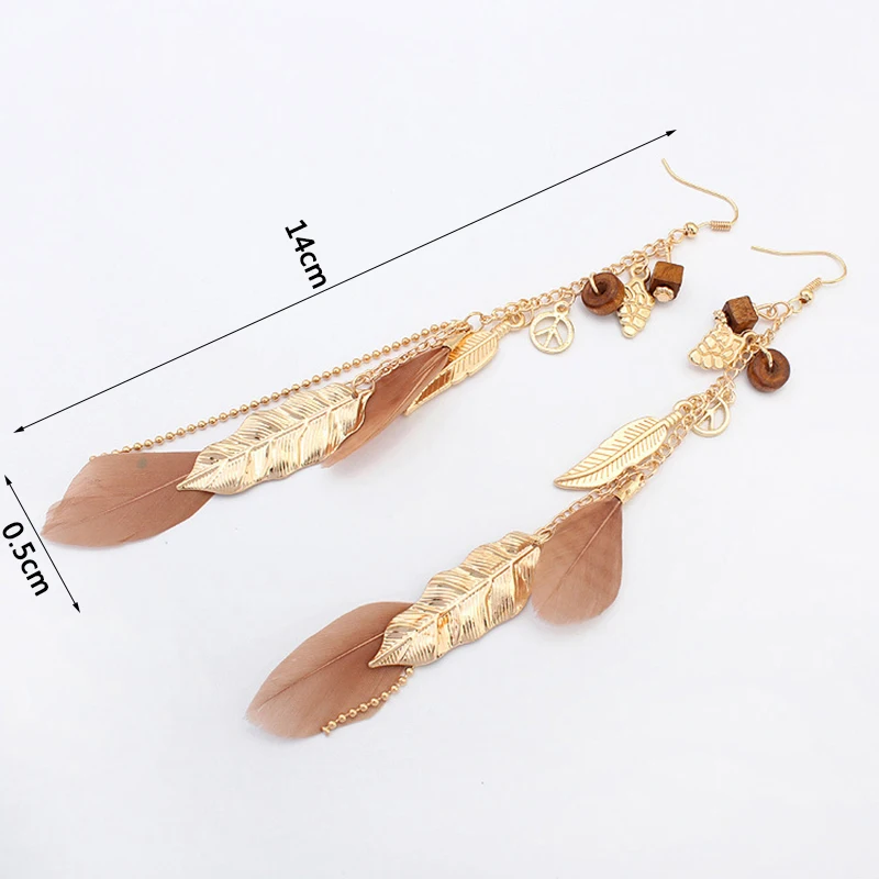 2020 новейшие модные длинные в форме капли серьги перо стиль этнические Бохо