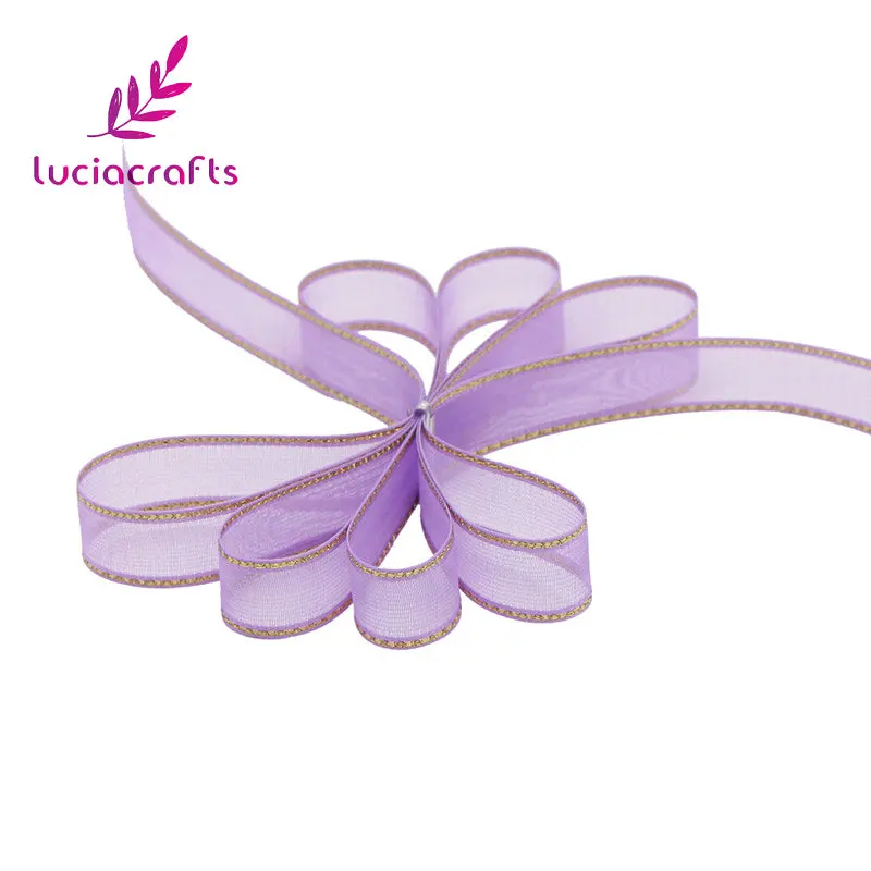 C5 Purple Lucia crafts 10 ярдов/партия 10 мм ленты из органзы для украшения свадебной вечеринки DIY Швейные подарочные упаковочные материалы аксессуары 040044119 - Цвет: C5 Purple