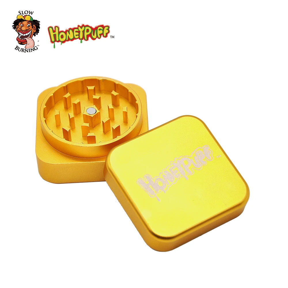 HONEYPUFF Точильщик для табака Матовый Чувство квадратный Самолет алюминий травы