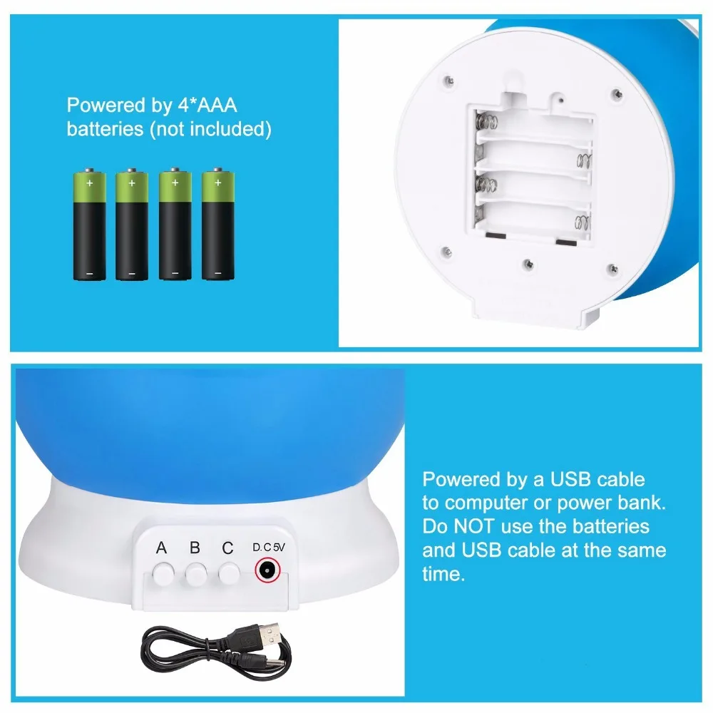 CHICLITS светодиодный проектор лампа RGB мигает USB Звездное с изображением луны и