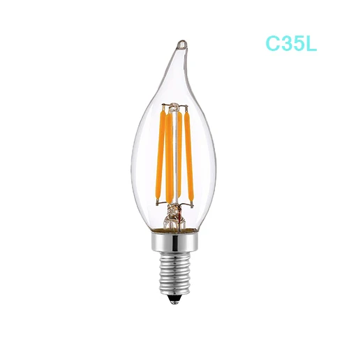 C35L E14 Светодиодный лампы E27 светодиодный светильник E14 светодиодный 220V E27 лампы B22 230V лампа накаливания Эдисона лампа E14 Винтаж Свеча светильник люстра лампа накаливания - Испускаемый цвет: C35L E14