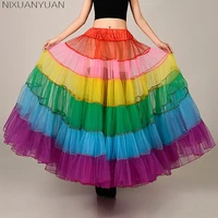 nixuanyuan fashion colorful long skirt a line crinoline underskirt petticoats for prom dresses tutu skirts 2021