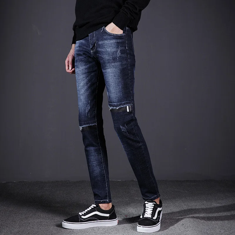 Высокое качество новые осенние и зимние джинсы для мужчин. Мода повседневные