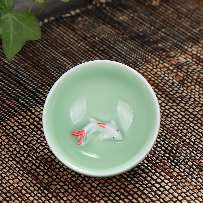 Longquan рыбы Чай комплект Керамика чайник Gaiwan чайная чашка Китайский кунг фу Чайник