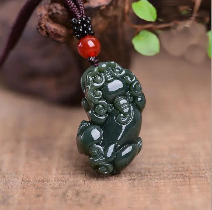 Кулон из натурального нефрита XinJiang QINGYU PIXIU love's YuPei|pendant|pendant lovependant jade |