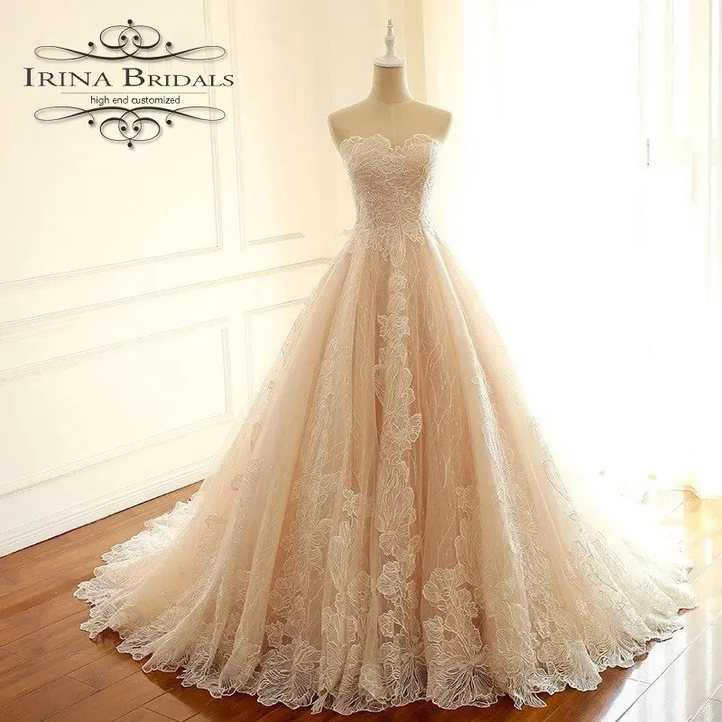 Vestidos de novia винтажное свадебное платье без бретелей Кружевная аппликация | Свадьбы
