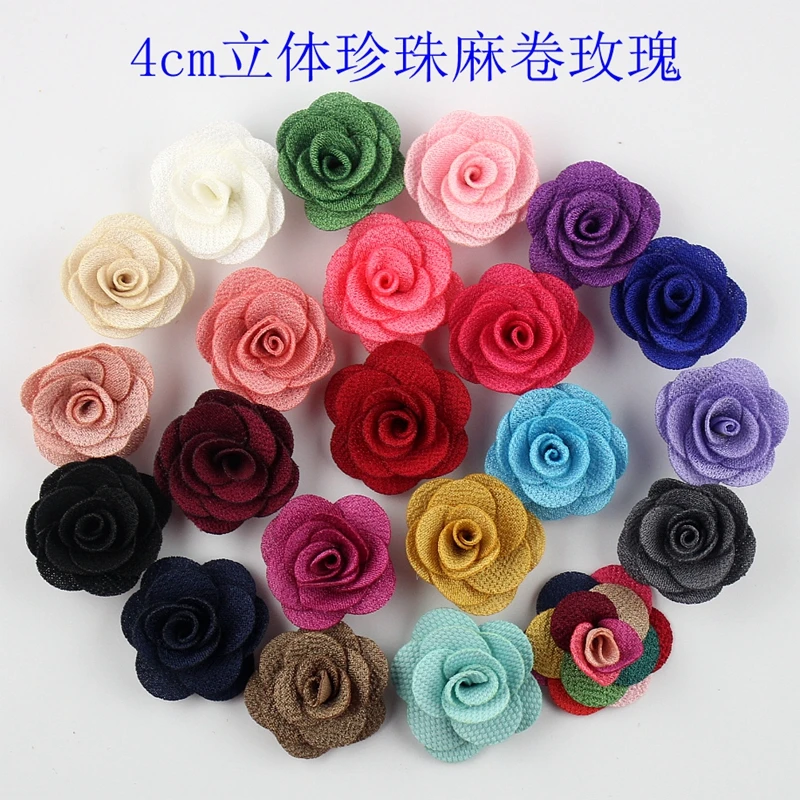 

100pcs/lot,1.5inch Chiffon Fabric Rose Flowers ,hair flower for kid headband hair accessories colorful Mini rose Tiny felt
