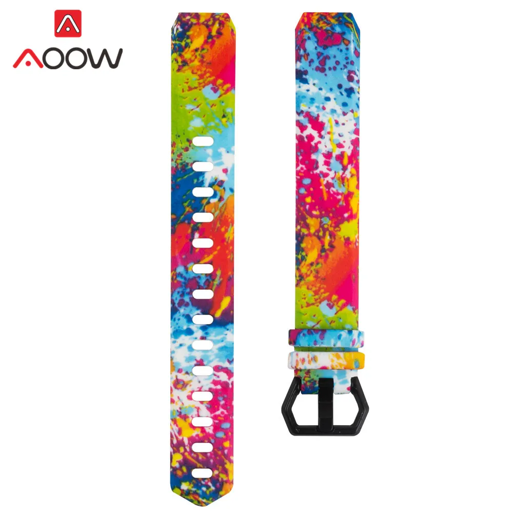 Colorful 6 Мягкий силиконовый спортивный ремешок для часов для Fitbit Alta/Alta hr/ACE Смарт часы с рисунком Печать Водонепроницаемый замена Браслет ремешок - Band Color: Colorful 6