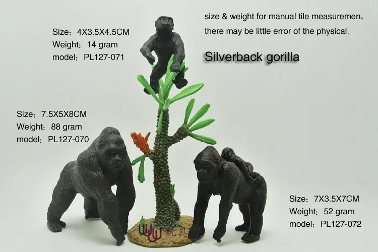 Горячие игрушки: 3 King Kong Silverback gorilla (средний размер) семейный пакет имитационная