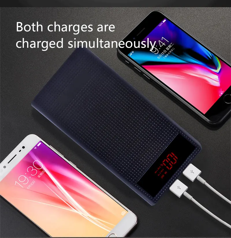 30000 mAh Power Bank with LED Screen Display Dual USB Charging External Battery Charger Cases Portable For Samsung S9 | Мобильные