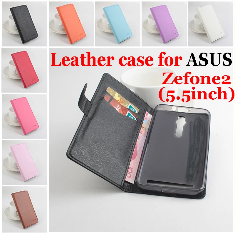 Брендовый чехол с зернистой текстурой личи для ASUS Zenfone2 5 дюймов