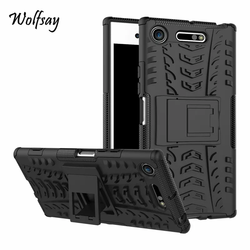 Wolfsay For Cover Sony Xperia XZ1 Case Tough Impact Funda Phone G8341 Rubber Coque |