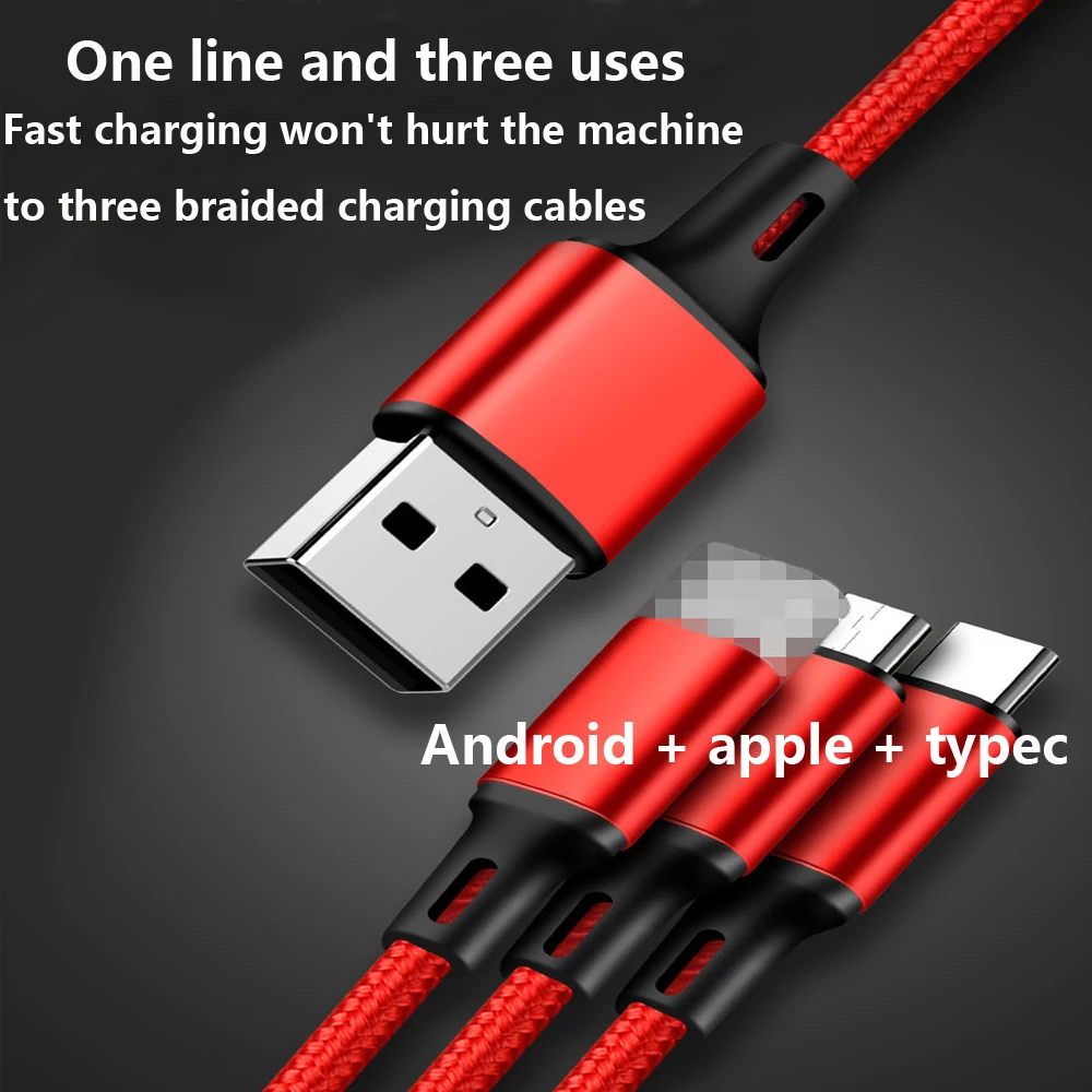 Выдвижной usb кабель 3 в 1 для мобильного телефона Micro USB C type Зарядное устройство