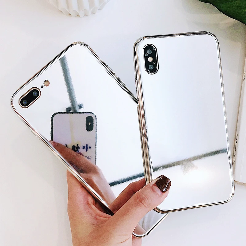 Модная губная помада косметическое зеркало чехол для телефона Капа iphone X XS 6s 6 7 8