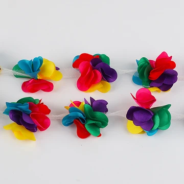 colorful Misaya 3D шифон кластер Цветы Кружева платье украшения кружевной ткани аппликация отделка Швейные принадлежности 2 ярдов - Цвет: colorful