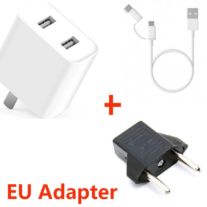Xiaomi QC 3 0 адаптер питания быстрая зарядка двойной USB 110-240 V MAX 18 W 5 3.6A Быстрая
