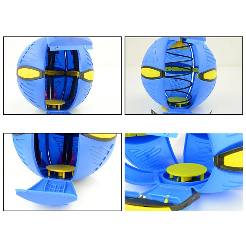 Flat Deformation Ball Flying Saucer Shape Toy Outdoor Bouncing Ball Rebound Bouncing Ball Outdoor Toy