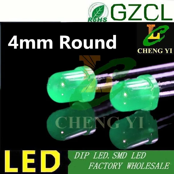 Желтый 4 миллиметровый круглый 2 контактный диод 0 5 в нм диффузор DIP led|light bulb ball ledled