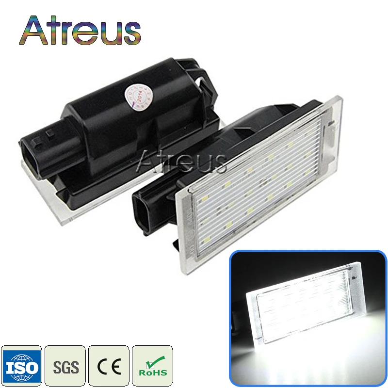 Atreus 2X светодиодный номерной знак 12 В Белый SMD лампа для Renault Megane 2 3 Clio Laguna Twingo Master Vel