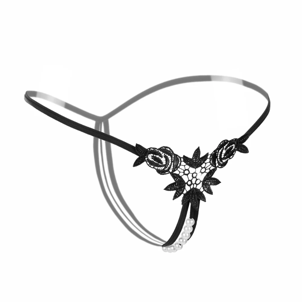 Сексуальное нижнее белье, сексуальные женские прозрачные кружевные стринги с вышивкой бисером, стринги с t-образной спинкой, нижнее белье, трусы, трусики, трусы с жемчужным массажем