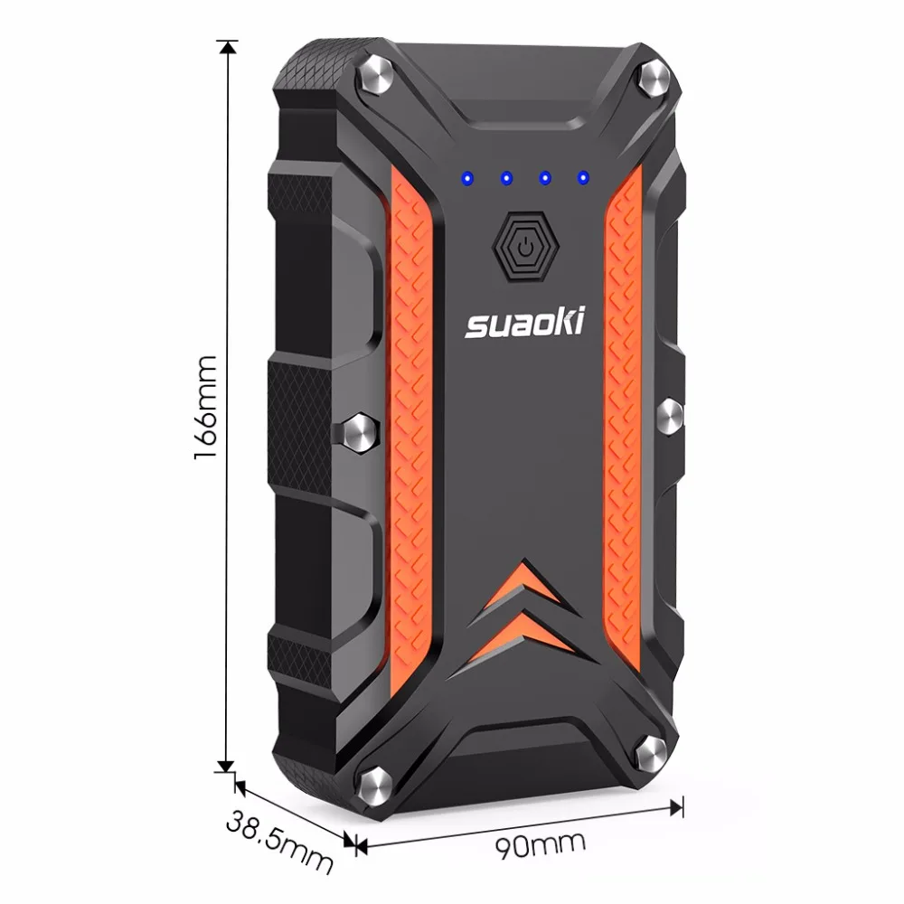SUAOKI 1000A пиковая мощность стартер для автомобиля CJS02 Банк мощности до 7.0L газ или 5.0L двойной USB QC 3,0 авто аккумулятор бустер фонарик