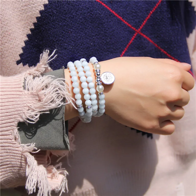 Мода унисекс 108 натуральный драгоценный камень Будда молитва бусы мала браслеты