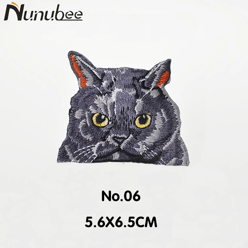 Nunubee 1 предмет высокое качество вышивка кошка патч для одежды аппликация наклейки