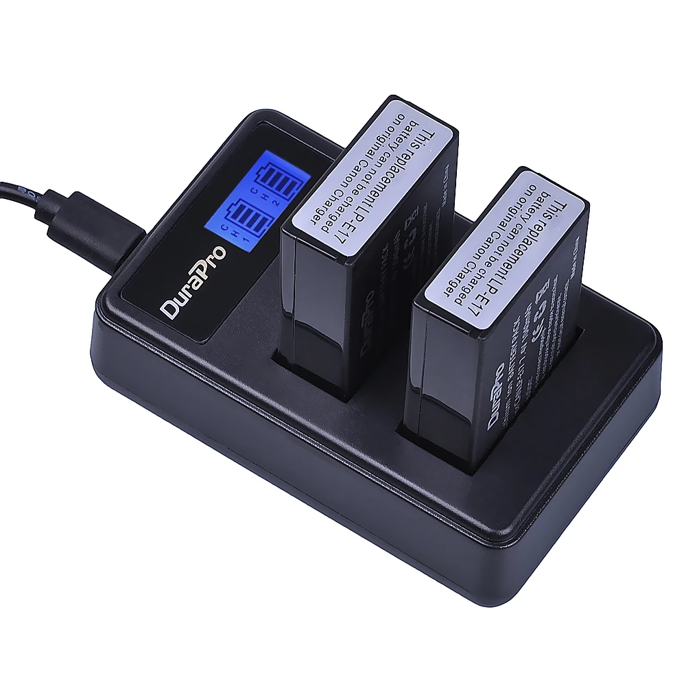 DuraPro 3 шт 1040mAh LP-E17 LPE17 LP E17 батарея + ЖК USB зарядное устройство для Canon EOS Rebel T6i 750D T6s 760D