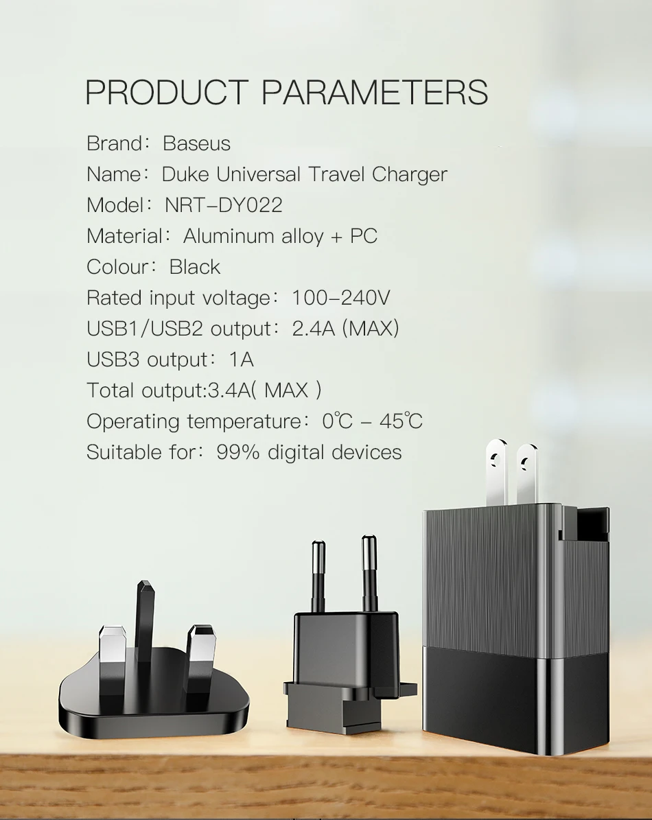 Baseus 3 порта USB зарядное устройство 3 в 1 EU US UK вилка 2.4A Быстрая зарядка зарядное устройство дорожное настенное зарядное устройство адаптер для iPhone samsung Xiaomi