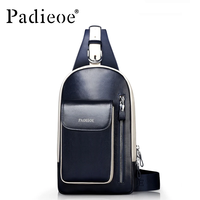 Мужская Наплечная Сумка Padieoe модная повседневная сумка-слинг из натуральной кожи