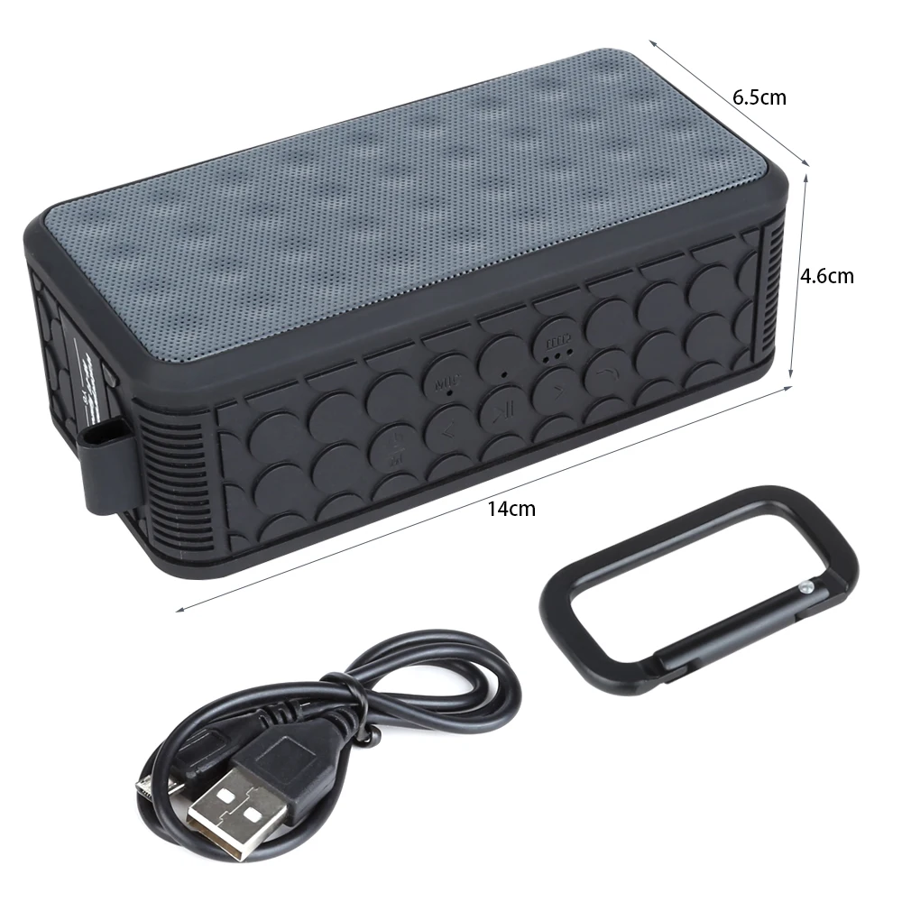 TOPROAD Portable Hifi Bluetooth Speaker Waterproof IPX6 Outdoor Speakers with Carabiner Support Handsfree radio fm TF for Phone |