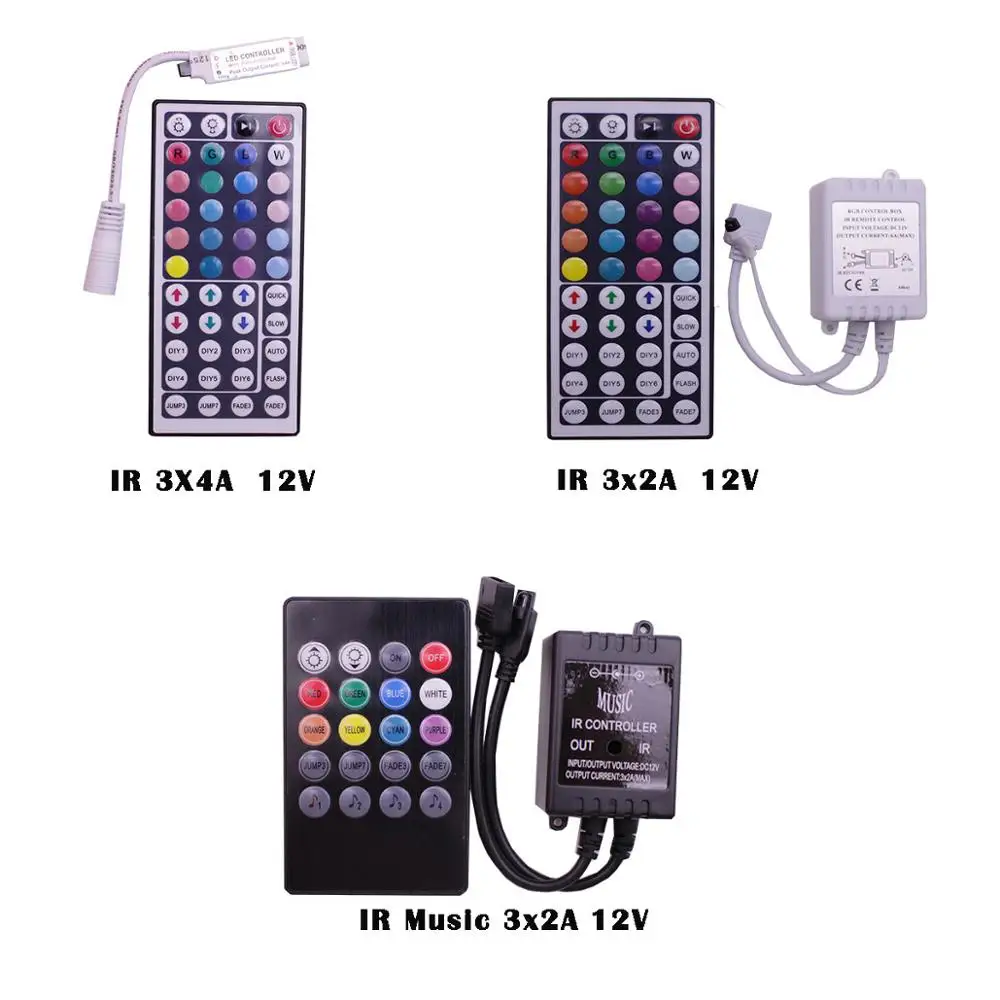 Пульт дистанционного управления 12 В 24 в 44 клавиши IR RF для SMD 3528 5050 RGB RGBW 6A 12A 24A