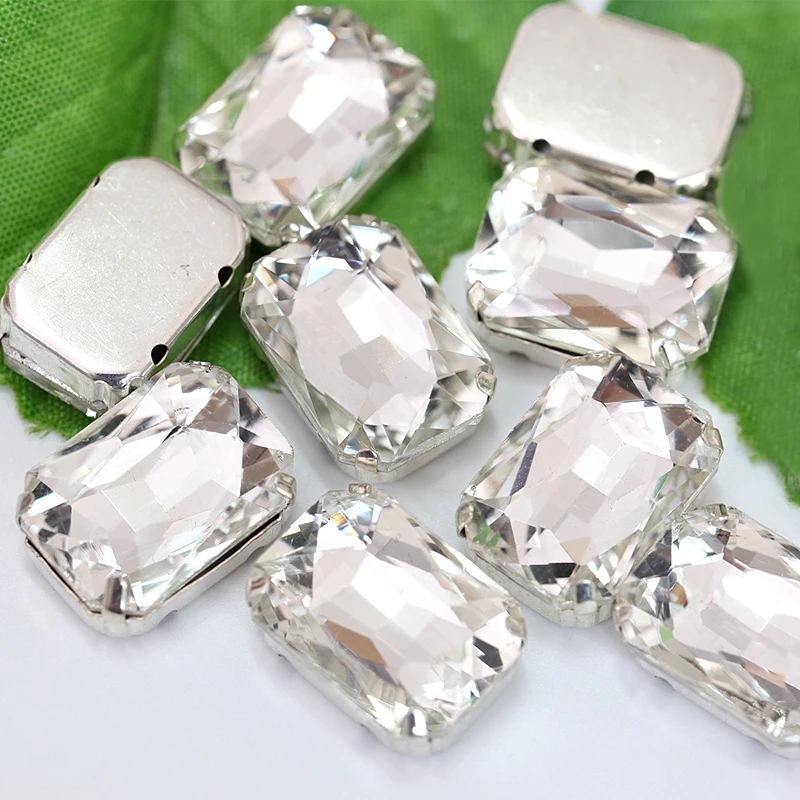 Rectangle Octangle More Colors Crystal Sew On Rhinestone With Silver Claw Best Glass For Wedding B1354|sew on rhinestone|sew onrhinestone sew |