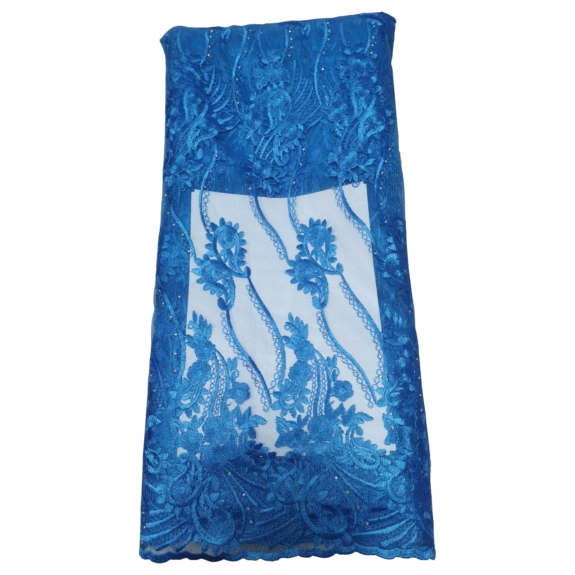 Новейшая африканская кружевная ткань 2019 Тюль с бусинами нигерийская