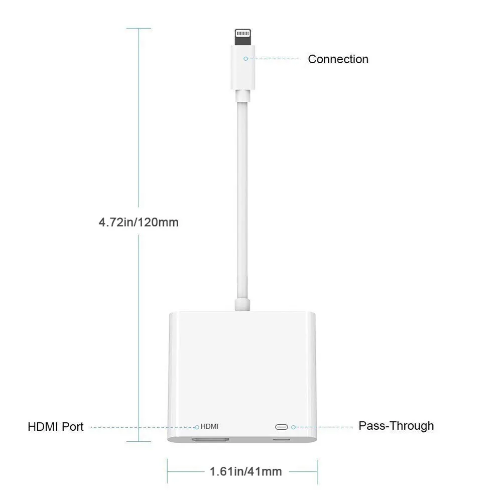 Цифровой адаптер Zeadow AV-HDMI с портом для зарядки HDTV 1080P IPhone IPad IPod | Электроника