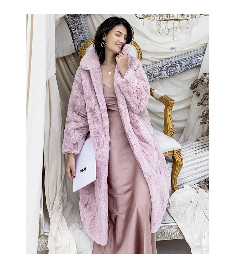 OFTBUY натуральным лисьим мехом пальто зимняя куртка Для женщин из натурального кроличьего меха с длинным пальто со стоячим воротником уличная Теплая верхняя одежда