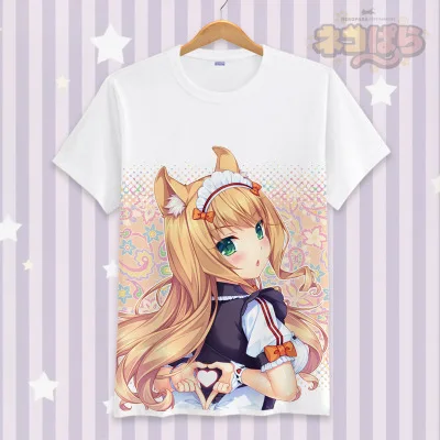 5 NEKOPARA мультфильм дизайн хлопковые футболки для мужчин's женщин Новое поступление Летний стиль короткий рукав косплэй Милая футболк - Цвет: 5