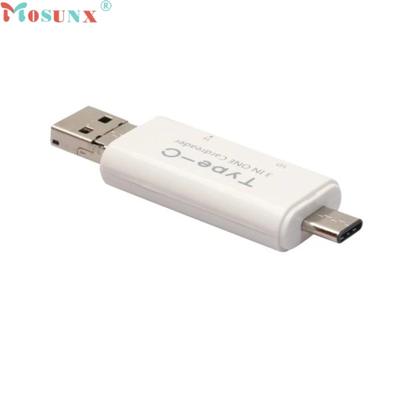 Устройство для чтения карт памяти Mosunx Simplestone 3 в 1 Type C Micro USB OTG TF SD MS адаптер Macbook oct20 |