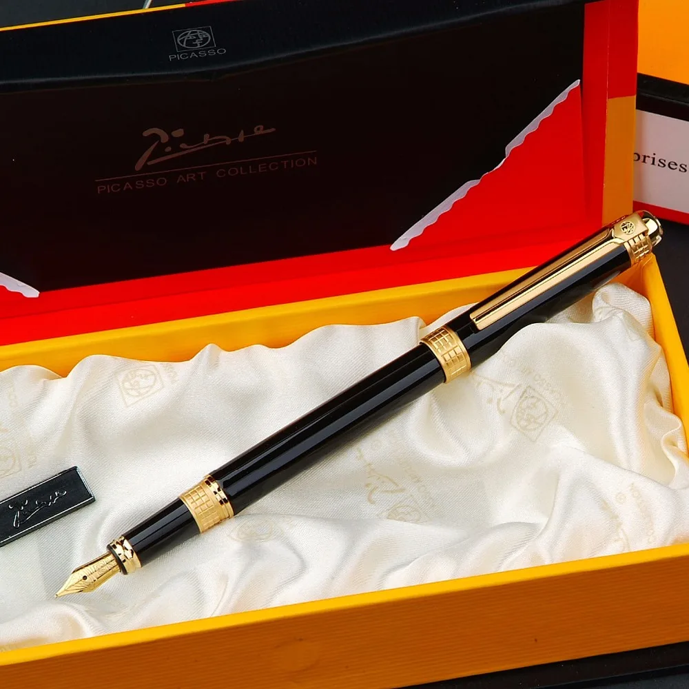 Пикассо ps 909 черный золотой фонтанчик пространственного пера чернильная ручка