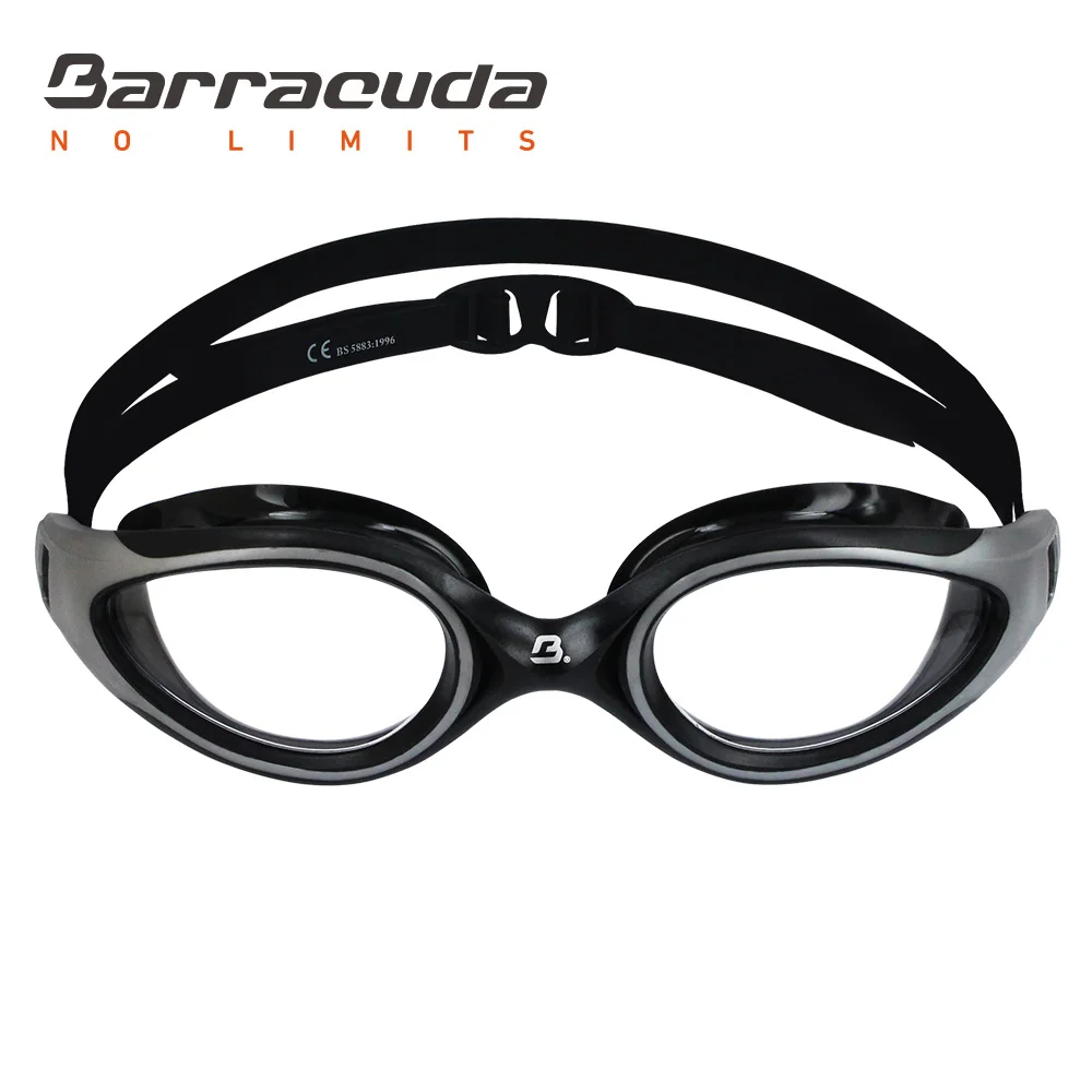 black Barracuda, профессиональные очки для плавания, изогнутые линзы, анти-туман, УФ-защита, очки для плавания для взрослых мужчин и женщин#35125 - Цвет: black