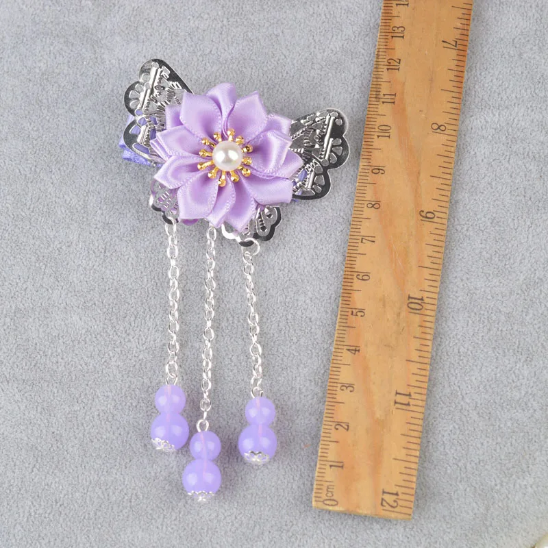 

Chinese Style Flower Kids Hairpin Tassel Hair Accessory Beautiful Girls Hair Clips with beads Tassel Hair Pins