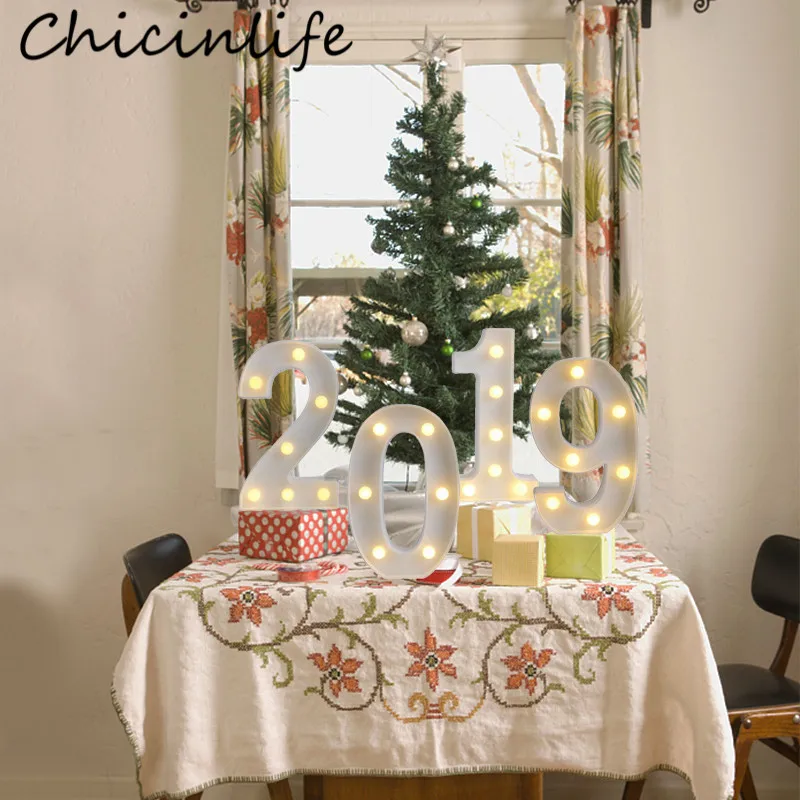Chicinlife 4 шт 2019 номеров стоящая Светодиодная лампа строка ночник Рождественский